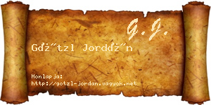 Götzl Jordán névjegykártya